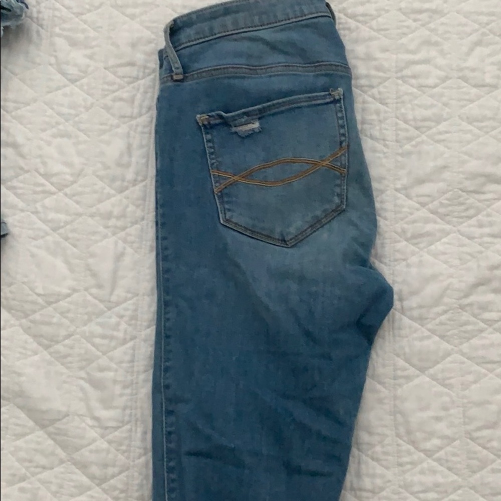 Abercrombie ripped high rise skinny jeans